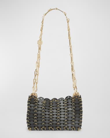 Rabanne 1969 Nano Disc-Link Leather Shoulder Bag