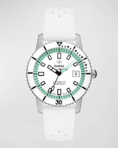ZODIAC Men's Compression Diver II Automatic Rubber-Strap Watch, 40mm