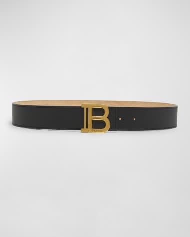 Balmain Monogram Buckled Leather B-Belt