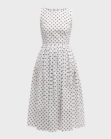 Dolce&Gabbana Logo Polka-Dot Print Sleeveless Midi Dress