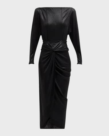Iro Oceanna Metallic Twist-Front Dress