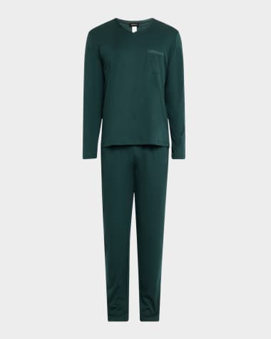 Hanro Men's Night Selection Mercerized Cotton Long Pajama Set