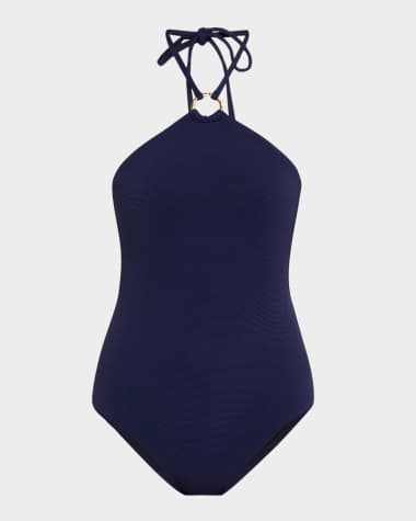 JETS Australia Ring Halter One-Piece Swimsuit