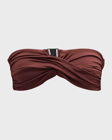Johanna Ortiz Chocolate Tangarana Bandeau Bikini Top