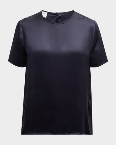 Eleventy Crewneck Silk Shirt