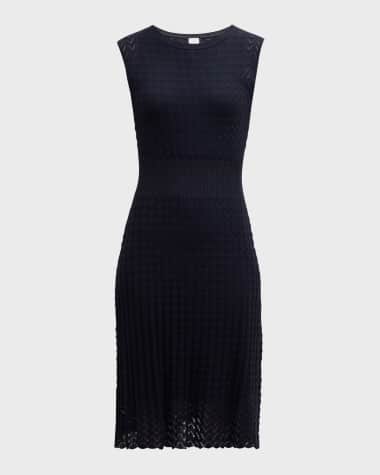 Eleventy Sleeveless Pointelle-Knit Dress