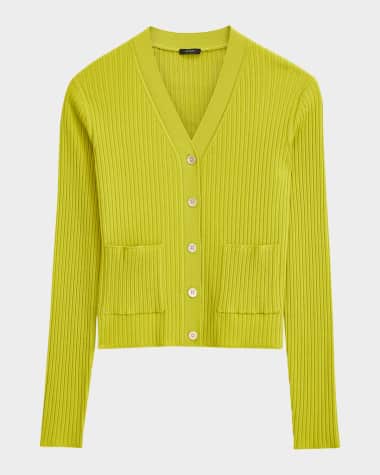 Joseph Ribbed Merino Wool Cardigan