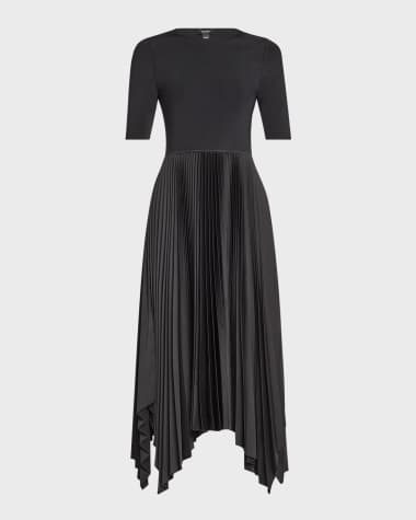 Joseph Darno Pleated Handkerchief Midi Dress