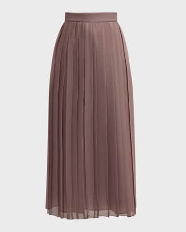 Eleventy Pleated A-Line Maxi Skirt
