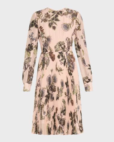 Jason Wu Collection Forest Floral Pleated Short Dress