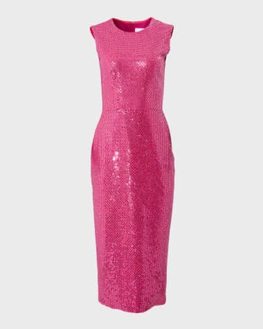 Carolina Herrera Embellished Sleeveless Midi Dress