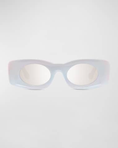 Loewe Men's Holographic Thin Geometric Sunglasses