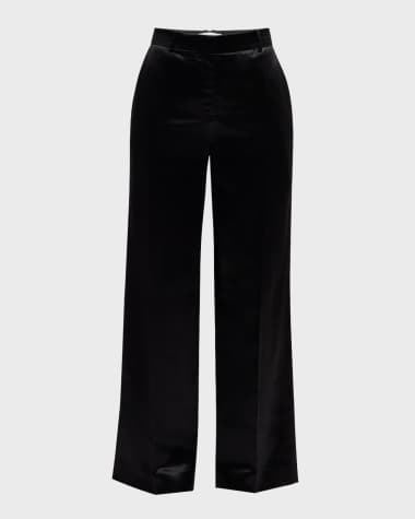 THE ROW Encore Mid-Rise Satin Straight-Leg Pants