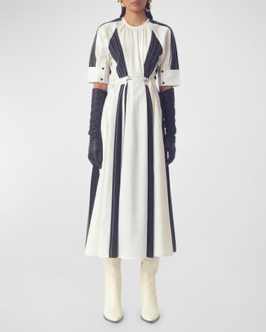 LOVEBIRDS The Cinched Colorblock A-Line Midi Dress