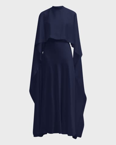 SIMKHAI Amory Cutout Cape-Sleeve Gown
