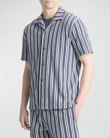Vince Men's Jacquard Stripe Camp Shirt