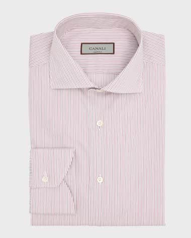 Canali Men's Cotton Micro-Stripe Dress Shirt