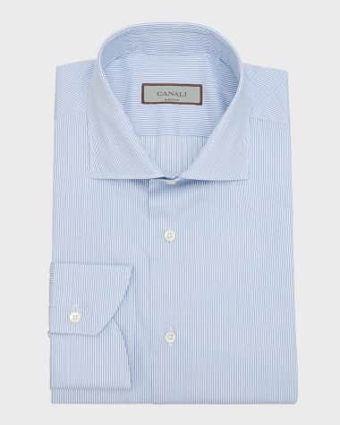 Canali Men's Cotton Micro-Stripe Dress Shirt
