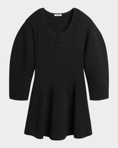 By Malene Birger Francesa Ribbed Puff-Sleeve Mini Dress