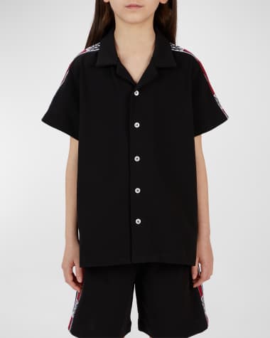 Amiri Kid's MA Polo Shirt W/ Logo Emblem Tape, Size 4-12
