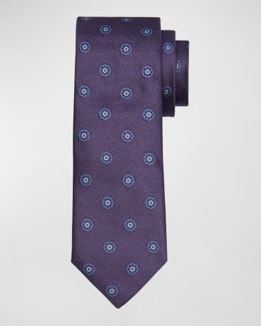 Canali Men's Microfantasy Silk Medallion Tie