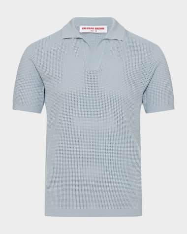 Orlebar Brown Men's Roddy Waffle Mesh Stitch Short-Sleeve Polo Shirt