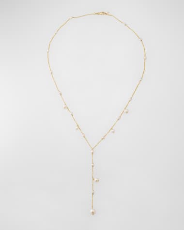 POPPY FINCH Pearl Bubble Lariat Necklace