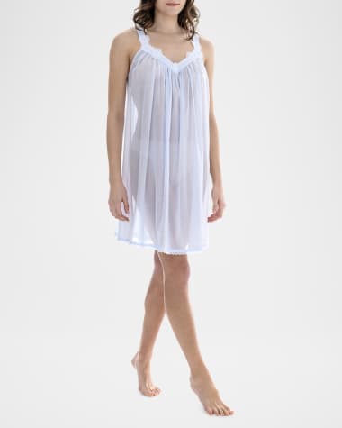 Celestine Amarilis-1 Lace Applique Cotton Nightgown