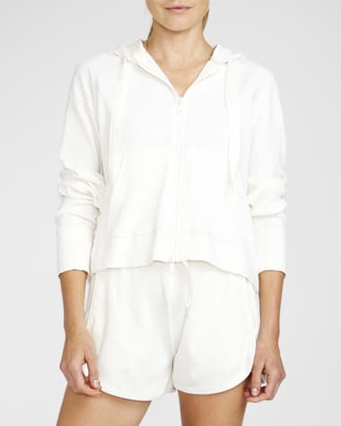 Terez Sugar Swizzle Rib Cropped Hoodie