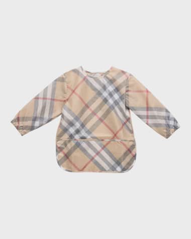 Burberry Girl's Shay Check-Print Bib, Size 6M-18M