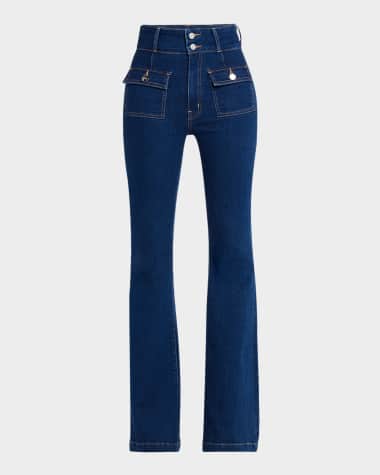 Derek Lam 10 Crosby Barlow Pocket Front Flare Jeans