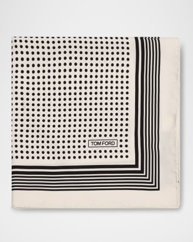 TOM FORD Men's Silk Polka Dot Pocket Square