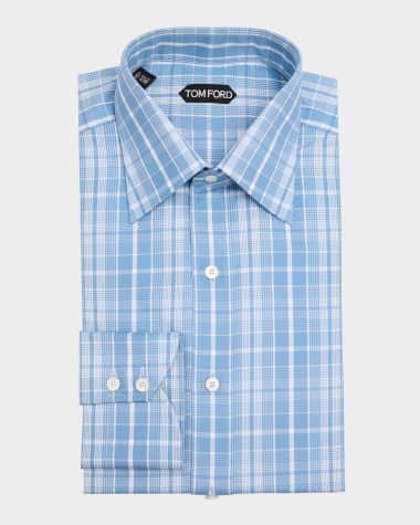 TOM FORD Men's Cotton Twill Slim-Fit Stripe Dress Shirt