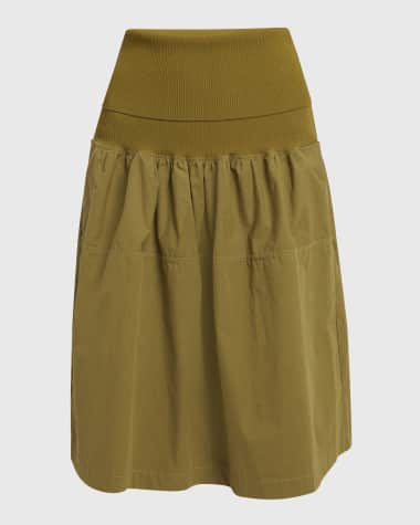 Proenza Schouler White Label Olive Pull-On Skirt