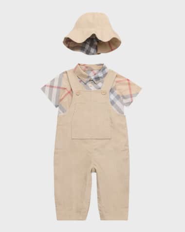 Burberry Boy's Darwin Check-Print 3-Piece Set, Size 3M-12M