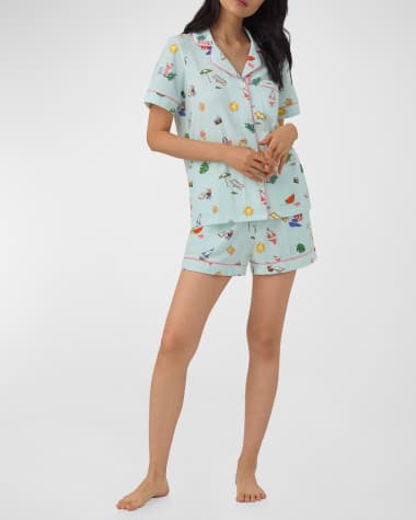 BedHead Pajamas Printed Organic Cotton Jersey Shorty Pajama Set