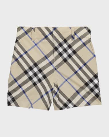 Burberry Boy's Oscar Check-Print Shorts, Size 6M-2