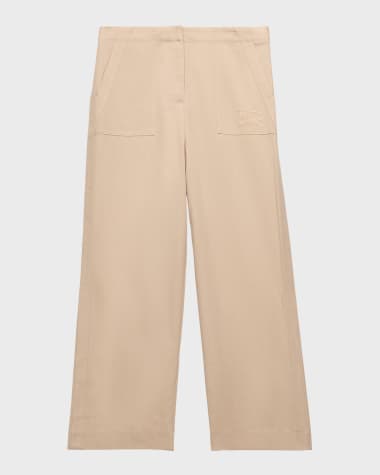 Burberry Girl's Orla Wide Leg EKD Embroidered Pants, Size 3-14
