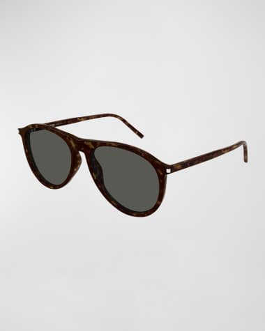 Saint Laurent Thin Acetate Aviator Sunglasses