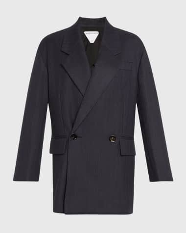 Bottega Veneta Subtle Stripe Double-Breasted Wool Jacket
