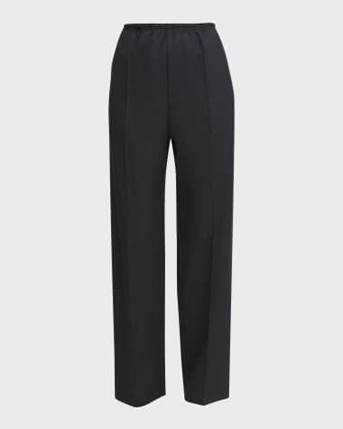 Bottega Veneta Subtle Striped Straight-Leg Wool Trousers