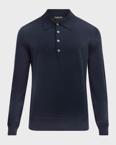TOM FORD Men's Fine-Gauge Wool Polo Sweater