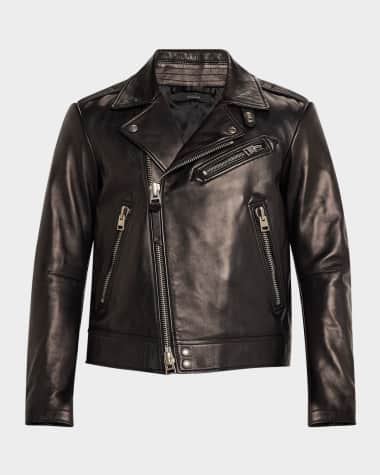TOM FORD Men's Napa Leather Asymmetric Biker Jacket