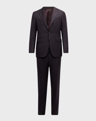 Canali Men's Tonal Check 130s Wool Suit