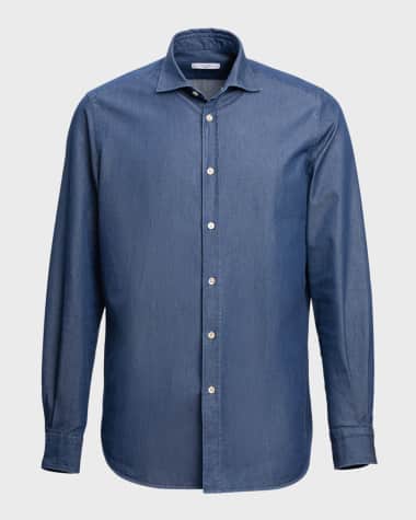 Boglioli Men's Chambray Sport Shirt