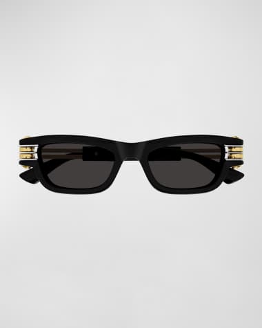 Bottega Veneta Bolt Plastic Rectangle Sunglasses