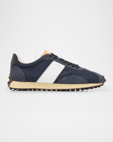Tod's Men's T Vintage Suede and Technical Fabric Runner Sneakers