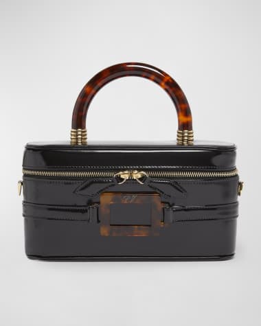 Roger Vivier Belle Mini Vanity Patent Leather Top-Handle Bag
