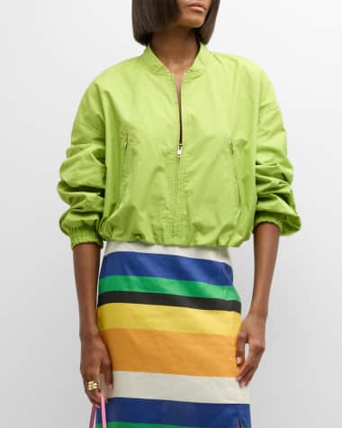 Ulla Johnson Alessa Cotton Long-Sleeve Bomber Jacket