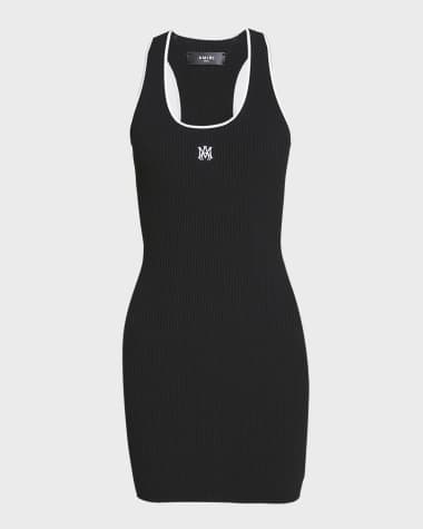 Amiri MA Embroidered Ribbed Racerback Mini Dress